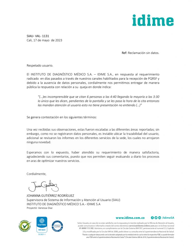 respuesta-a-quejas-an-nimas-idime-s-a